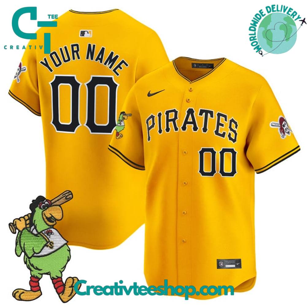 Pittsburgh Pirates Pirate Parrot Mascot Personalized Baseball Jersey