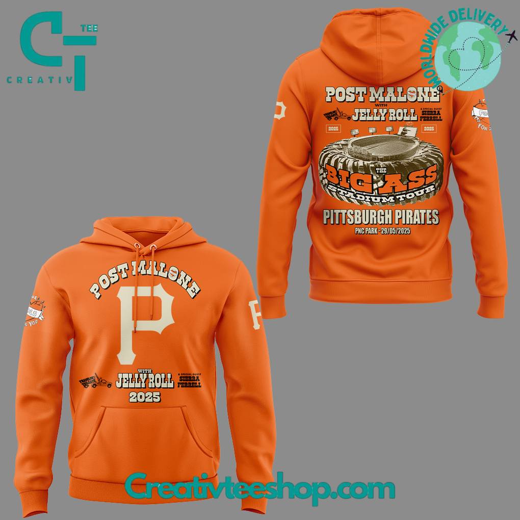 Pittsburgh Pirates x Post Malone with Jelly Roll “Big Ass Tour” Special Hoodie