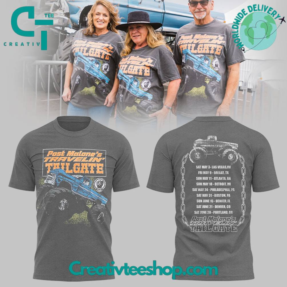 Post Malone “Travelin Tailgate” Special Grey Tee