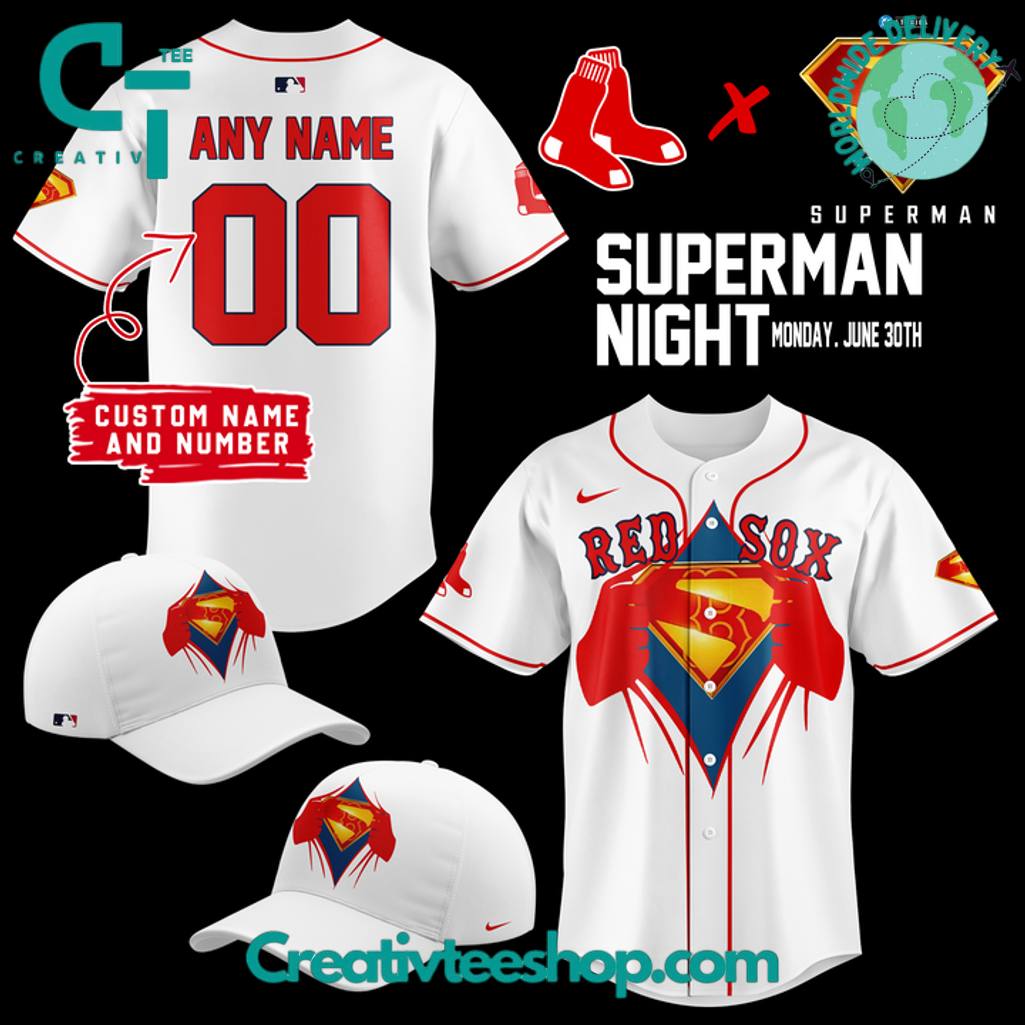 Boston Red Sox x Superman Night 2025 Personalized Baseball Jersey