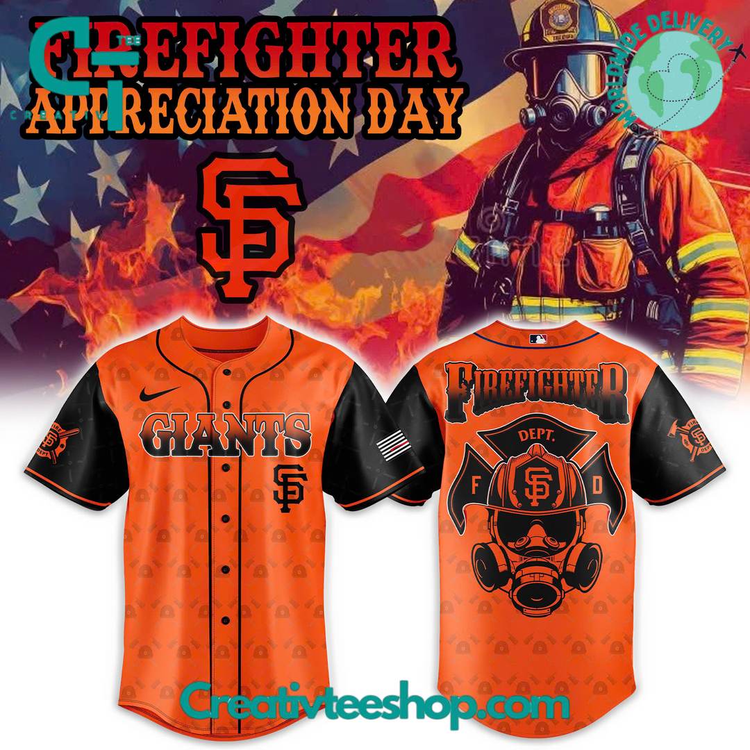 San Francisco Giants Firefighter Appreciation Day Special Baseball Jersey
