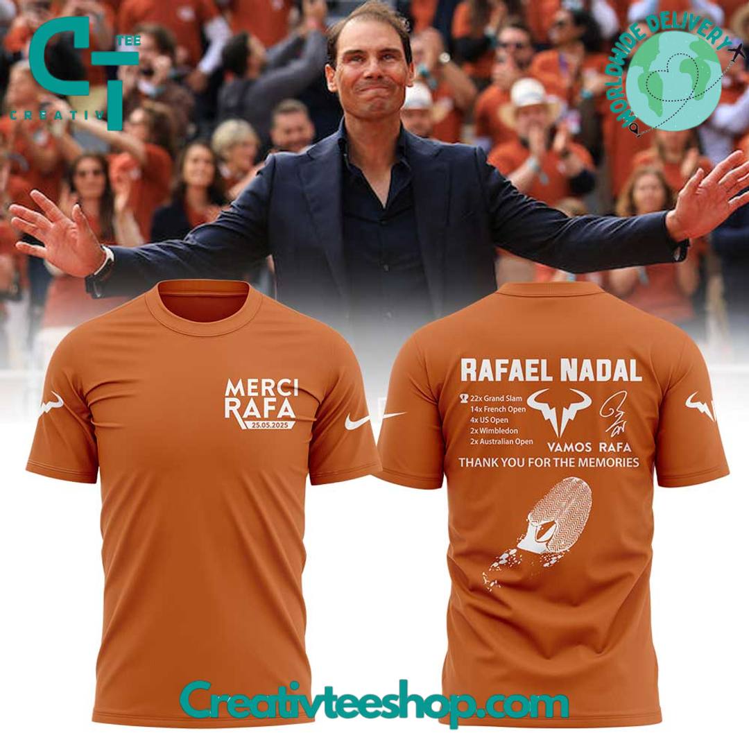 Merci Rafa at Rafael Nadal Roland Garros Tribute Foot Signature Tee