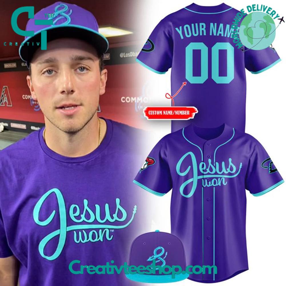 Arizona Diamondbacks JESUS WON Personalized Baseball Jersey