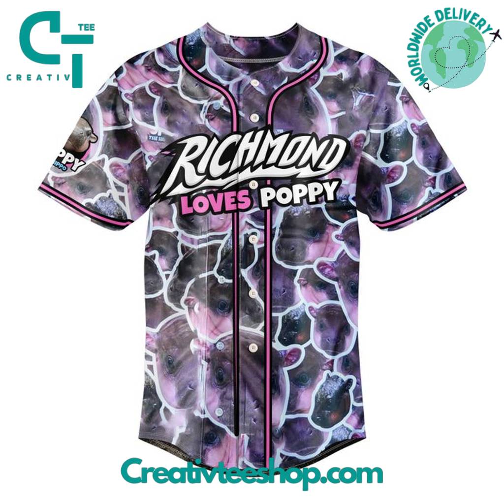 Richmond Flying Squirrels x Poppy Personalized Baseball Jersey