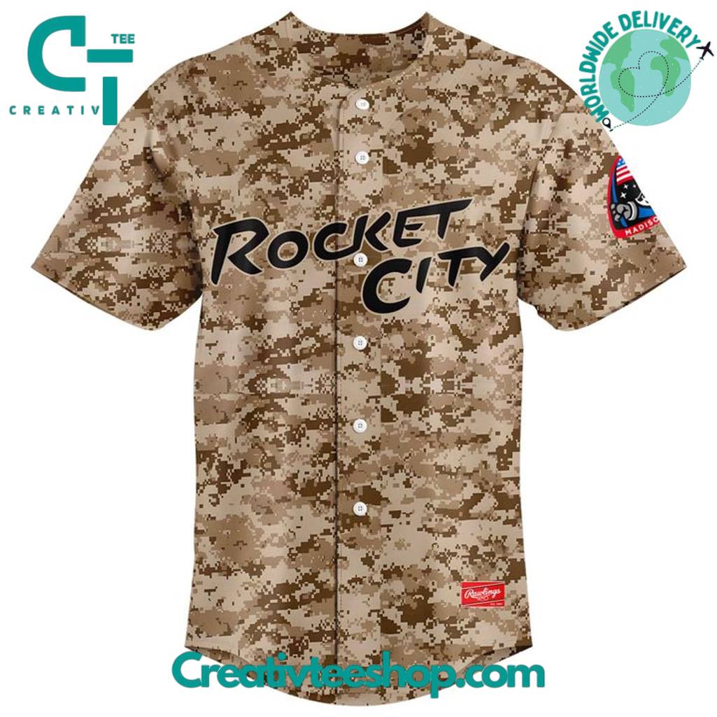 Rocket City Trash Pandas Memorial Day Camo Baseball Jersey