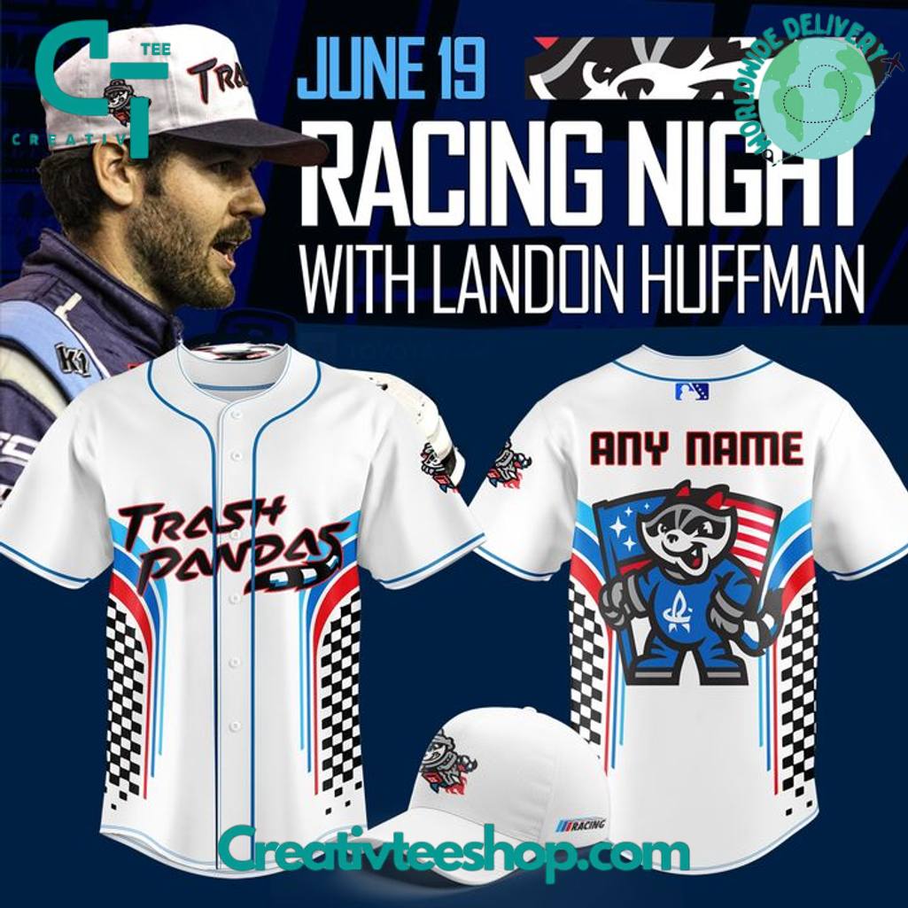 Rocket City Trash Pandas x Racing Night with Landon Huffman Personalized Baseball Jersey