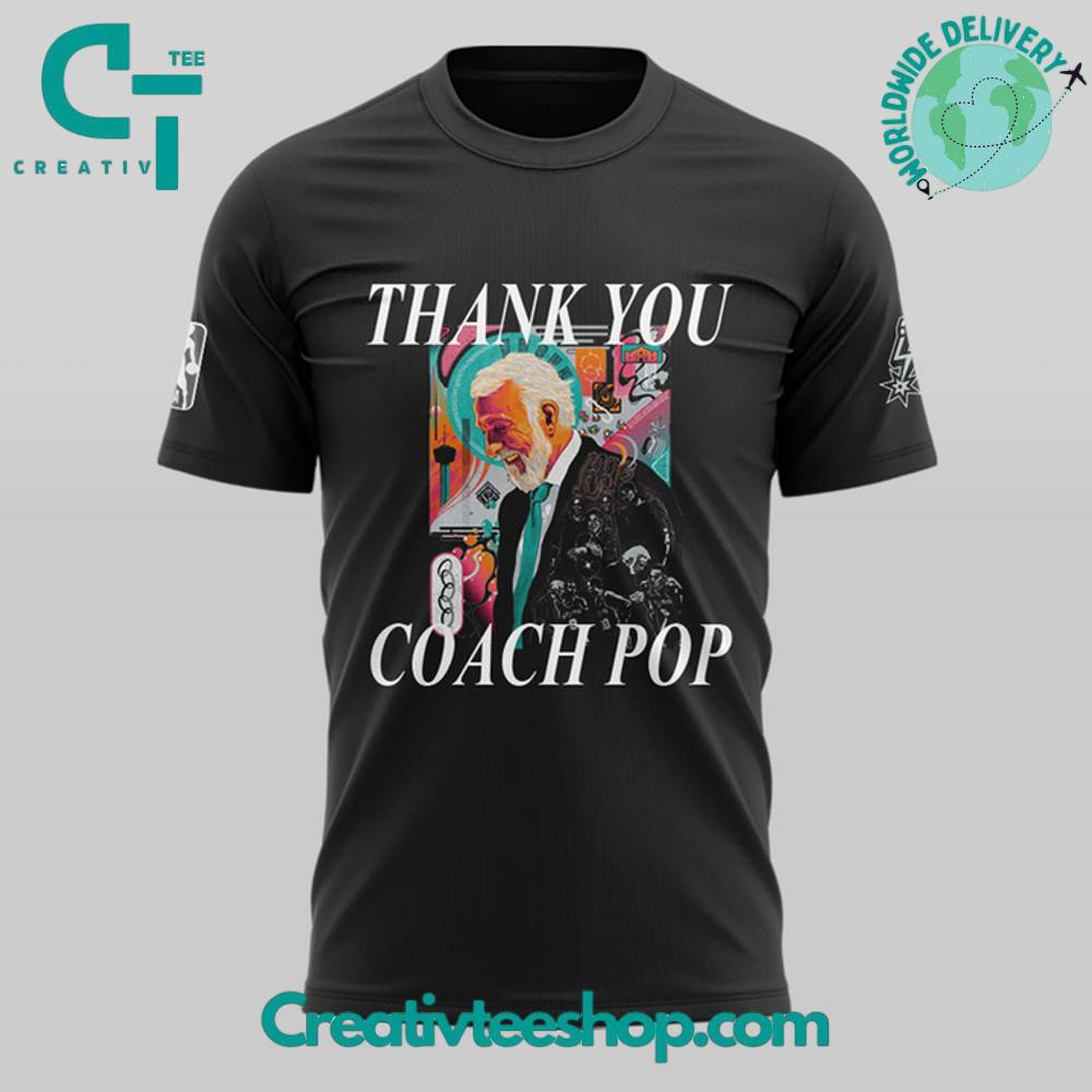 San Antonio Spurs Thank you Coach Gregg Popovich Special Tee
