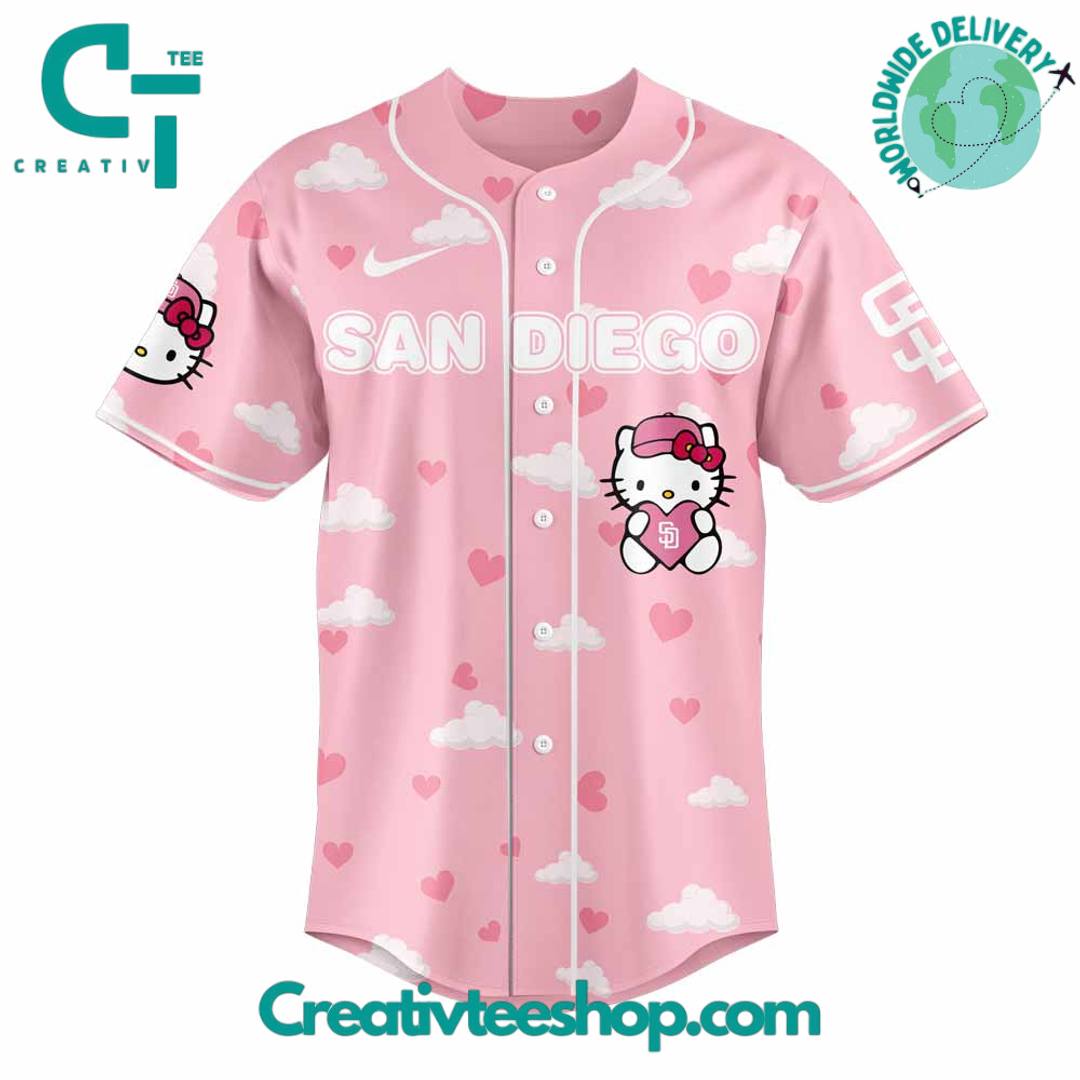 San Diego Padres x Hello Kitty Night Plush Pink Baseball Jersey