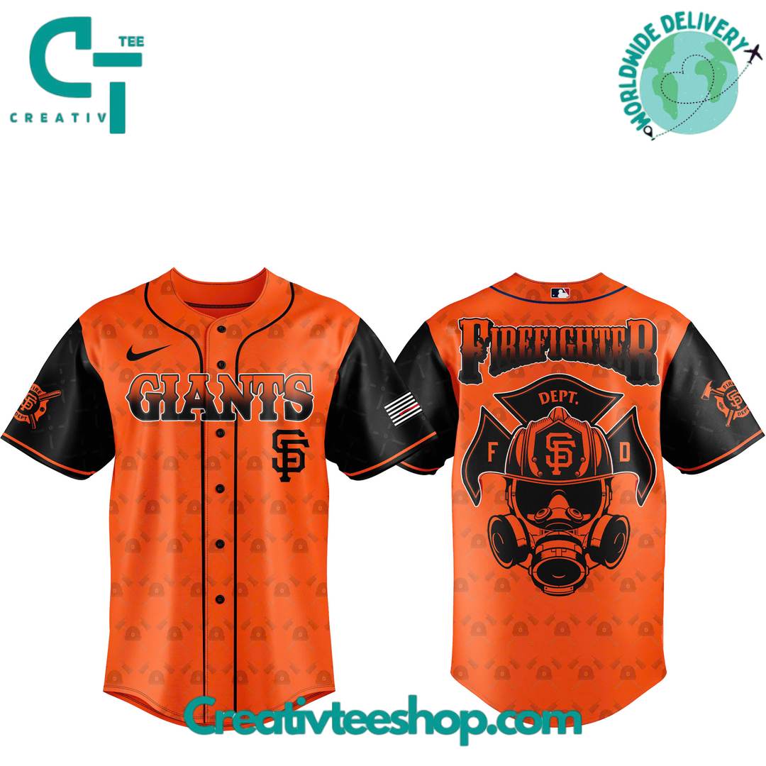San Francisco Giants Firefighter Appreciation Day Special Baseball Jersey