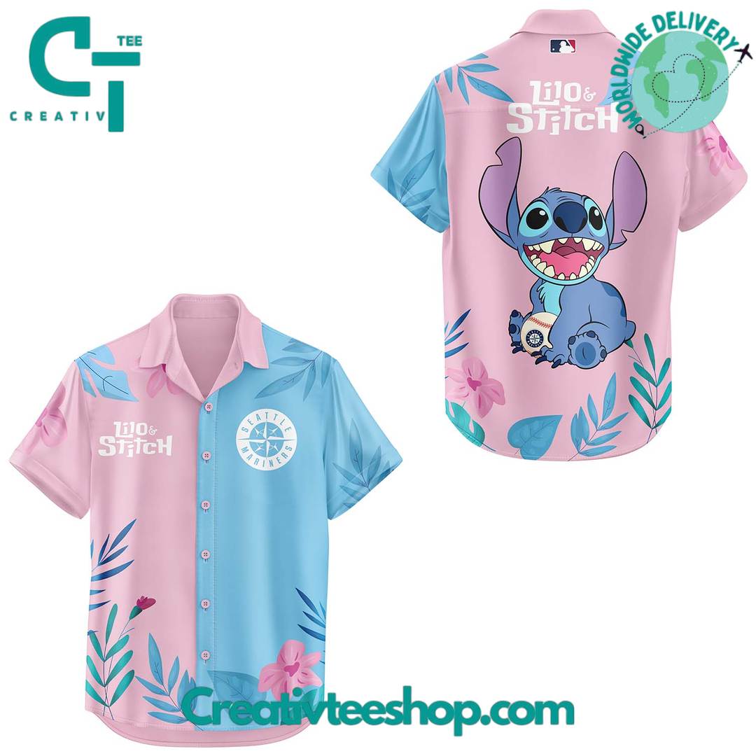 Seattle Mariners x Lilo & Stitch Night Special Hawaiian Shirt and Shorts