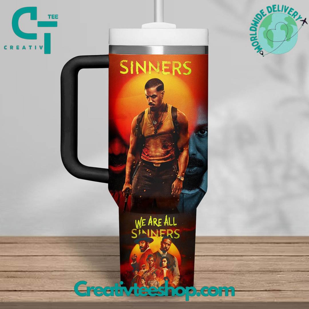Sinners “We Are All Sinners” Tumbler 40oz with Handle
