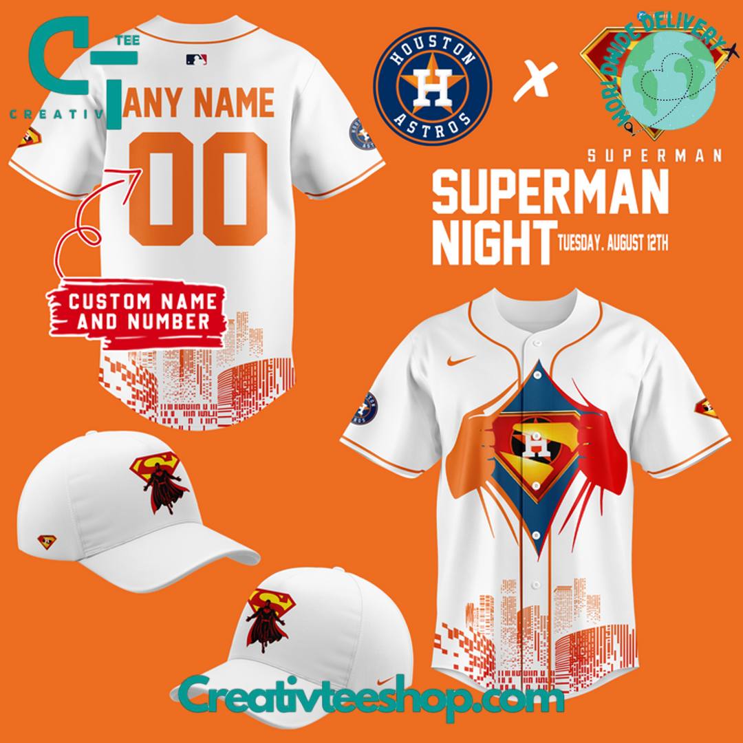 Houston Astros x Superman Night 2025 Personalized Baseball Jersey