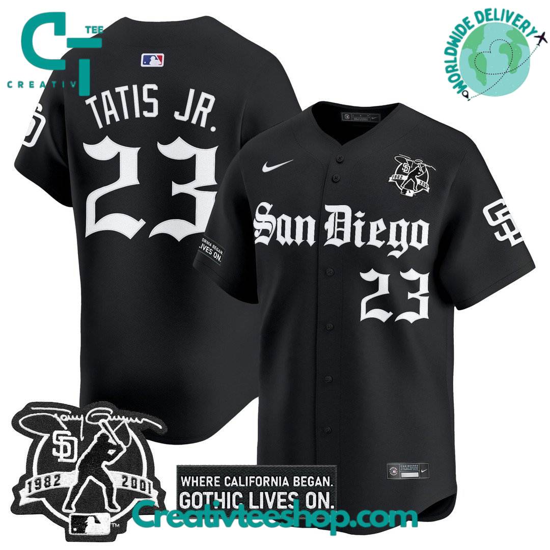 San Diego Padres Gothic Edition Personalized Baseball Jersey