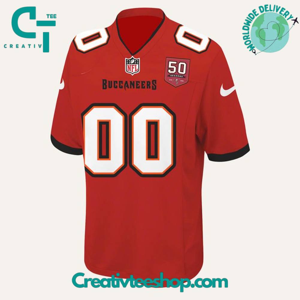 Tampa Bay Buccaneers Celebrate the legacy of 50 Seasons Red Football Jersey