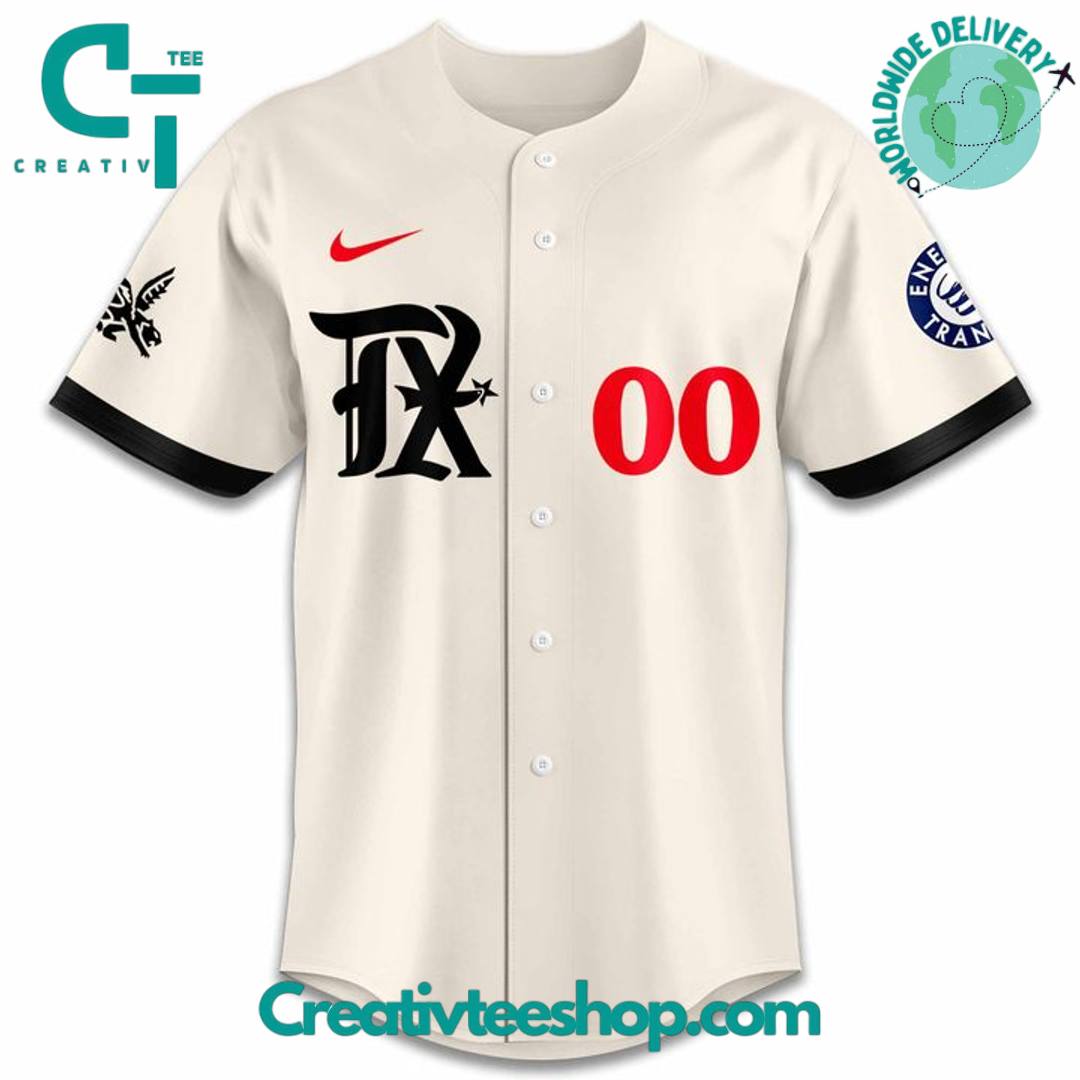 Texas Rangers City Connect “All For Texas” Personalized Baseball Jersey