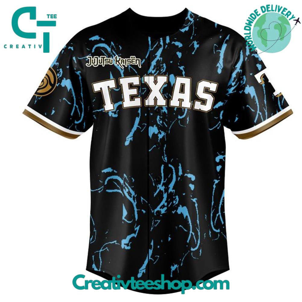 Texas Rangers x 2025 Jujutsu Kaisen Night Personalized Baseball Jersey