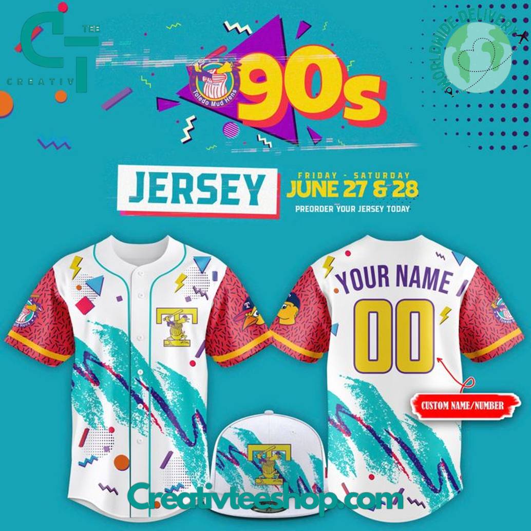 Toledo Mud Hens 90s Personalized Baseball Jersey