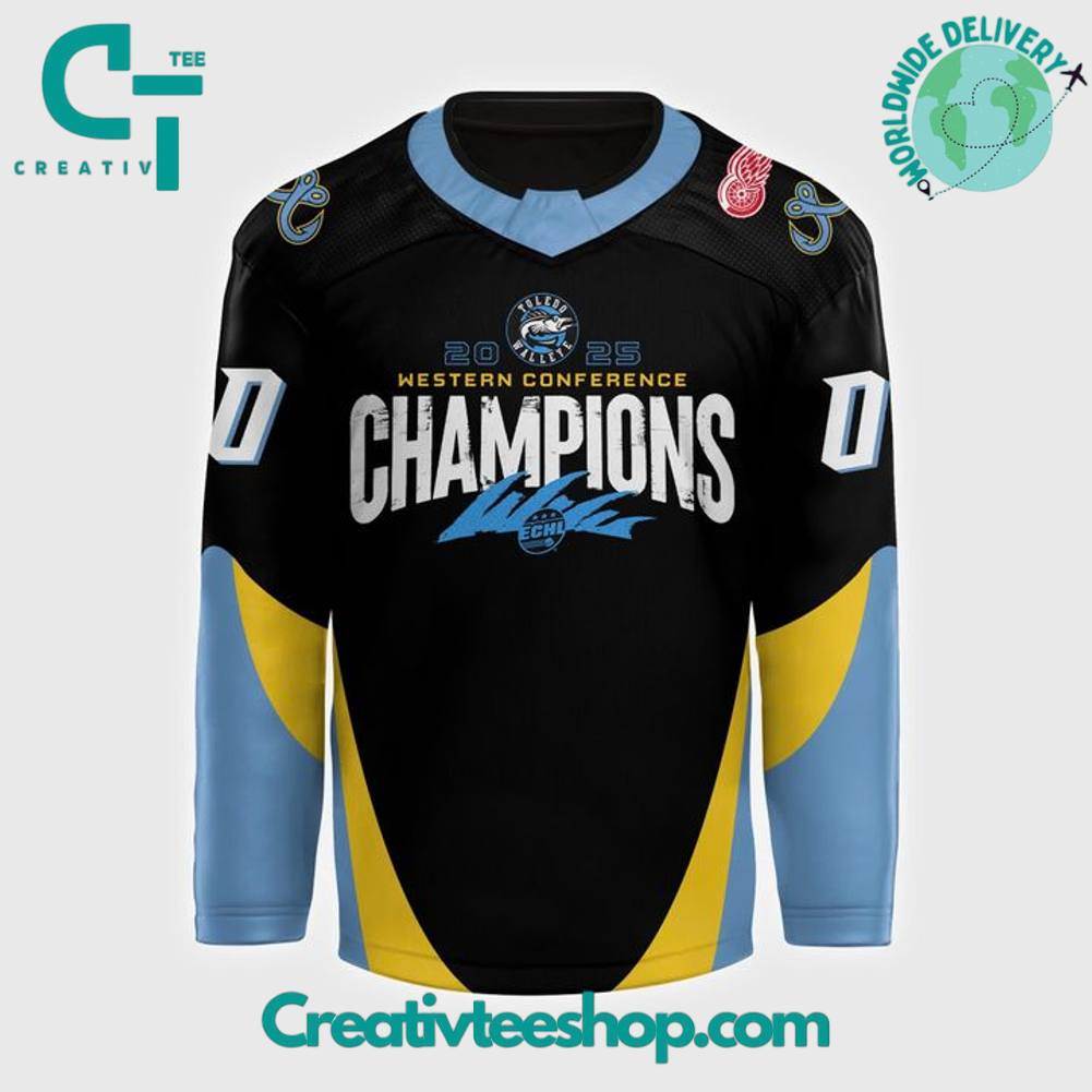 Toledo Walleye Western Conference Champions 2025 Personalized Hockey Jersey
