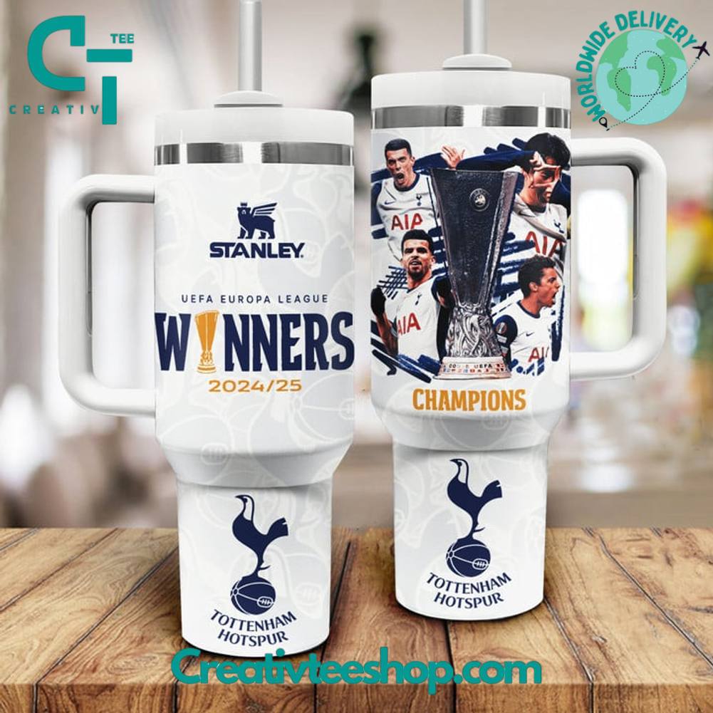 Tottenham Hotspur Europa League Champions 2025 Tumbler 40oz with Handle