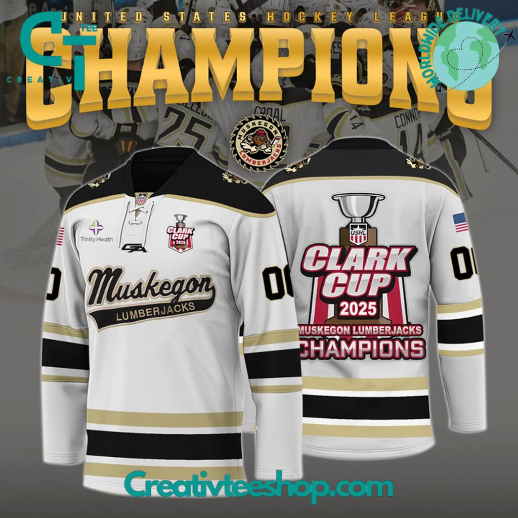 Muskegon Lumberjacks Champions USHL 2025 Limited Edition Hockey Jersey