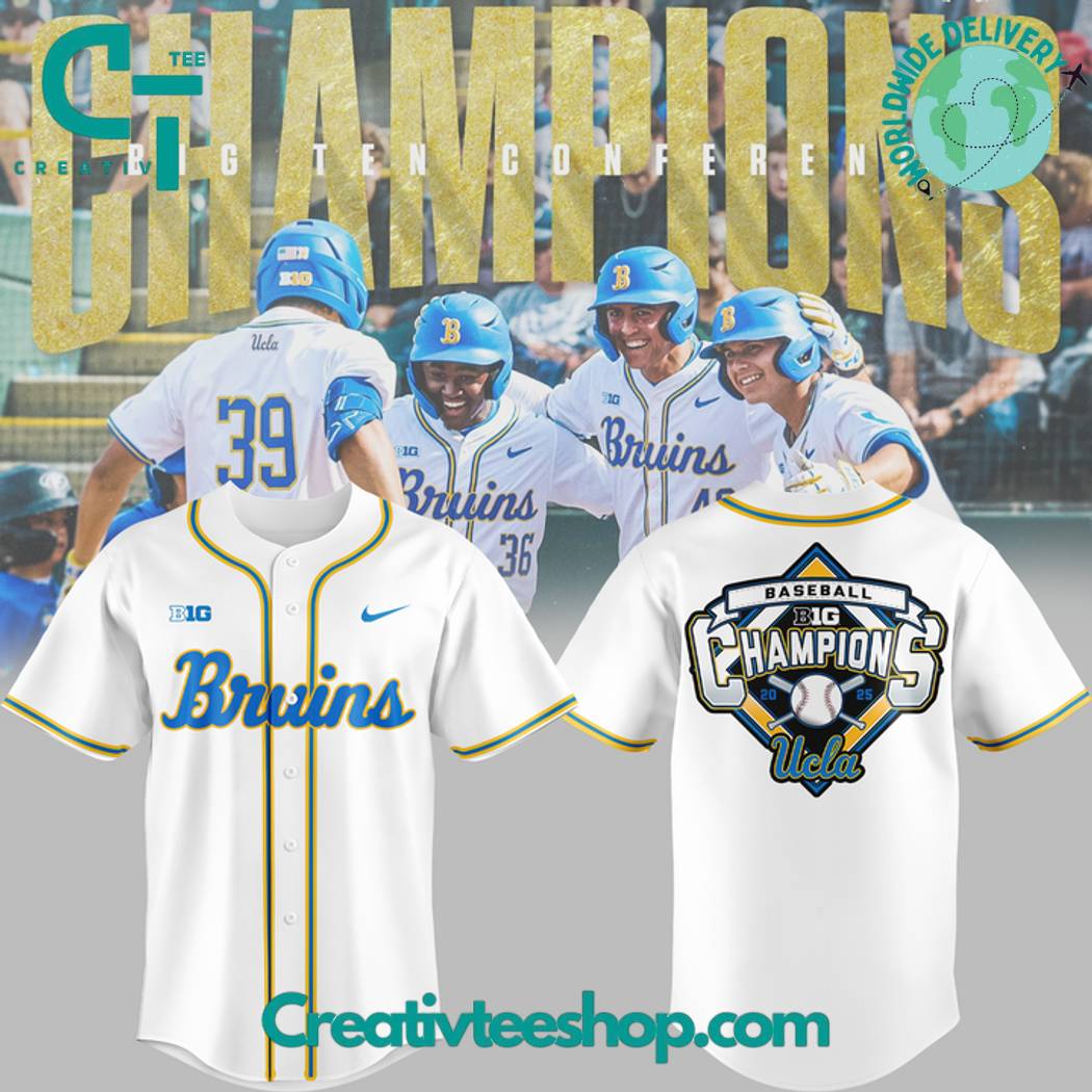 UCLA Bruins 2025 Big Ten Baseball Regular Season Champions Special White Baseball Jersey