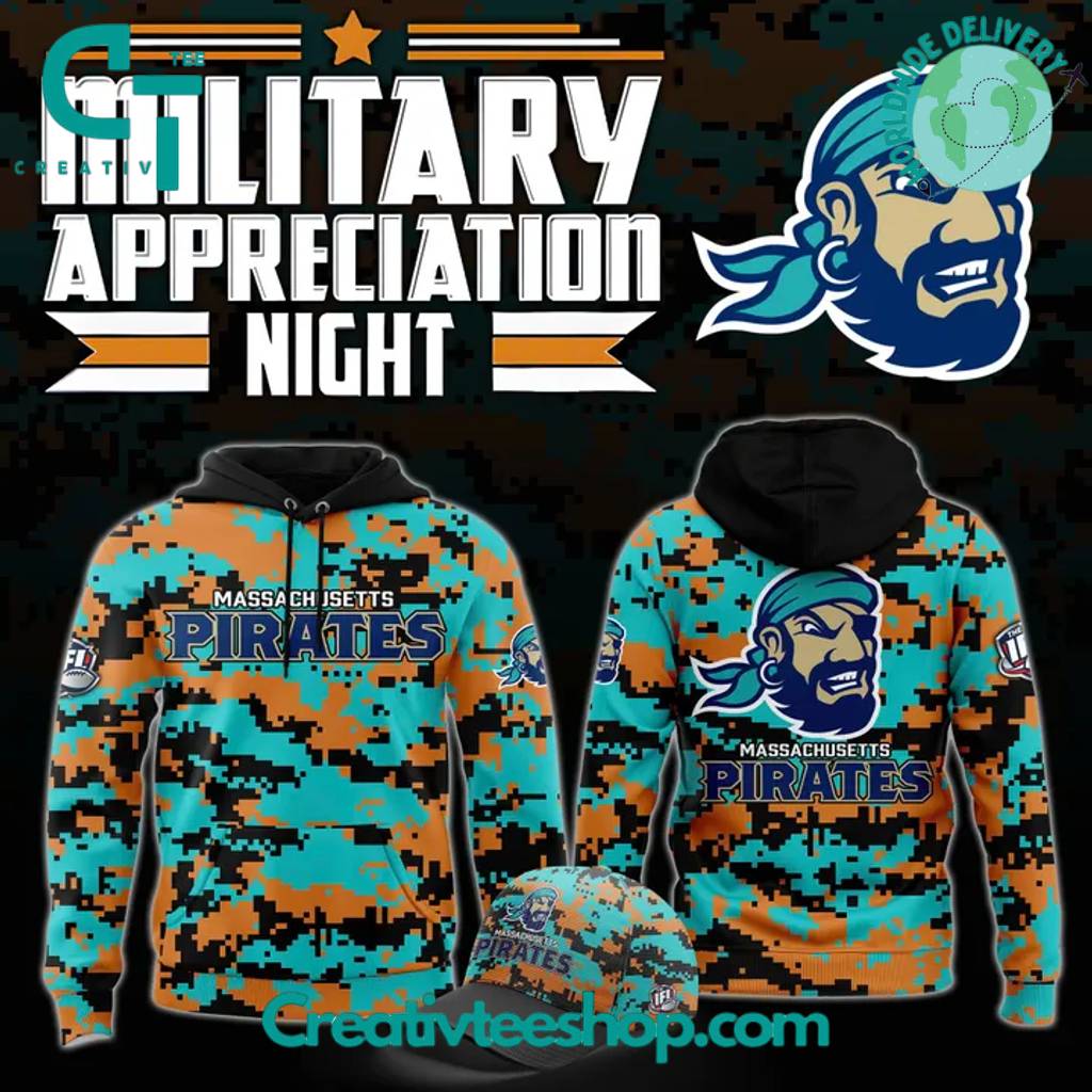 Massachusetts Pirates Military Appreciation Night 2025 Special Hoodie