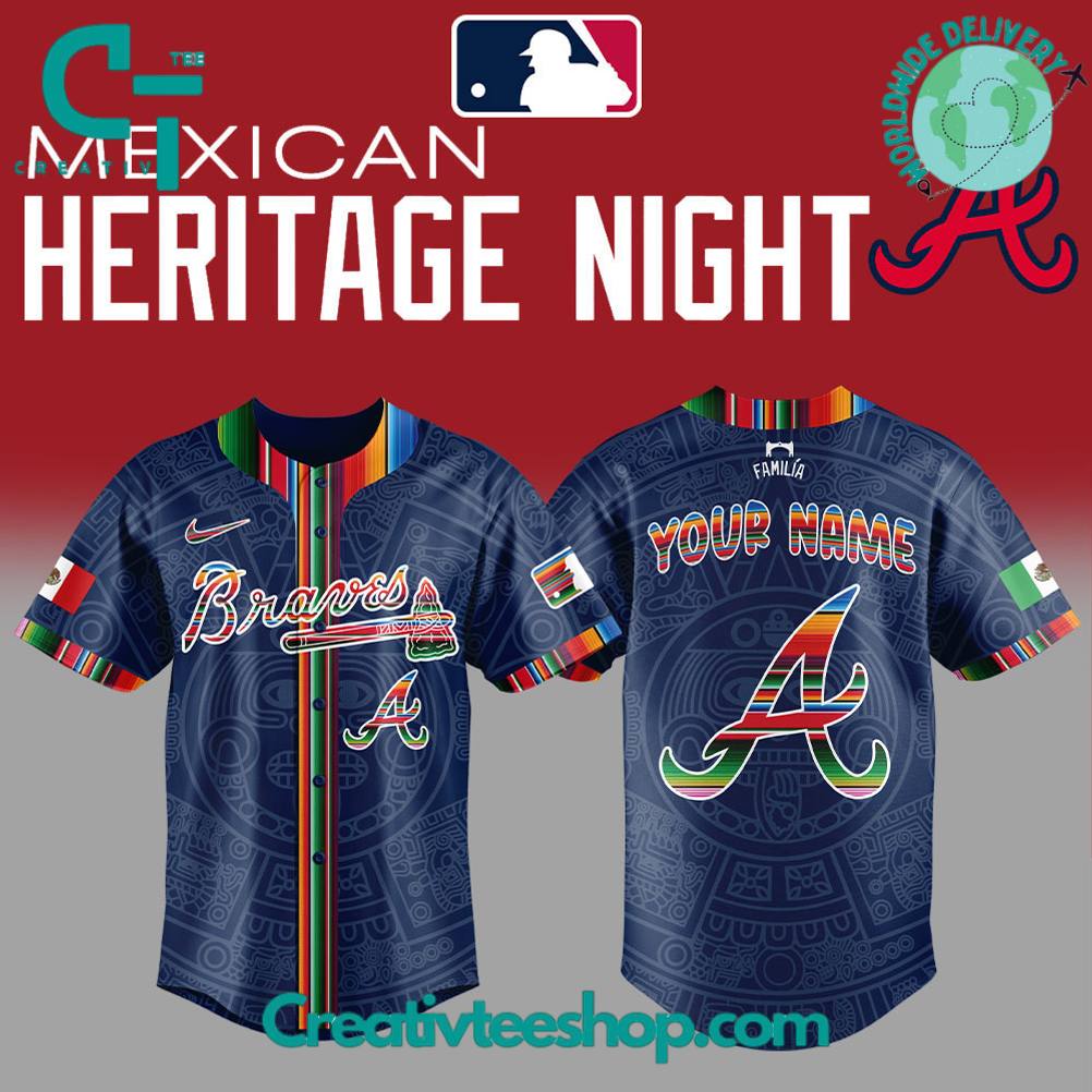 Atlanta Braves Mexican Heritage Night Personalized Baseball Jersey