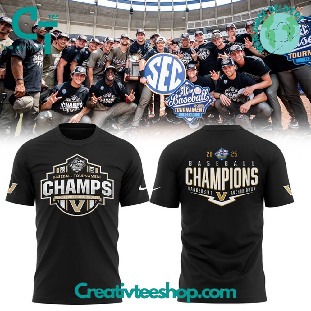 Vanderbilt Baseball 2025 SEC Baseball Conference Tournament Champions Special Tee