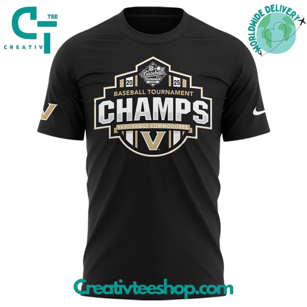 Vanderbilt Baseball 2025 SEC Baseball Conference Tournament Champions Special Tee