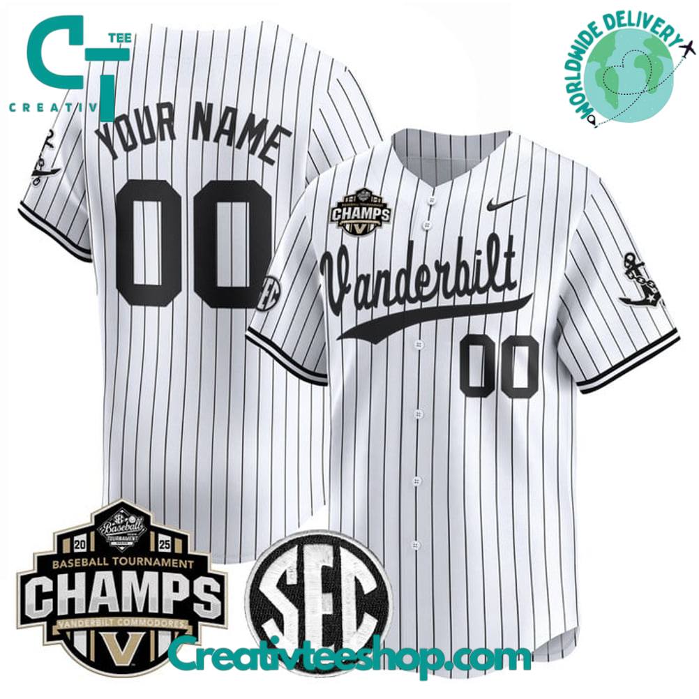 Vanderbilt Commodores 2025 SEC Conference Tournament Champions Baseball Jersey