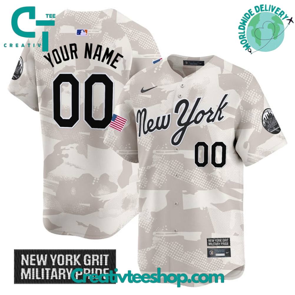 New York Mets 2025 Armed Forces Day Camo Baseball Jersey