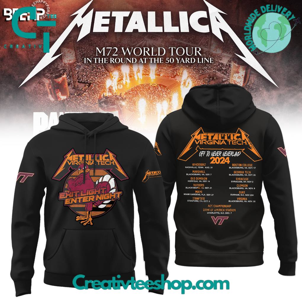 Virginia Tech Hokies x Metallica M-72 World Tour Special Hoodie