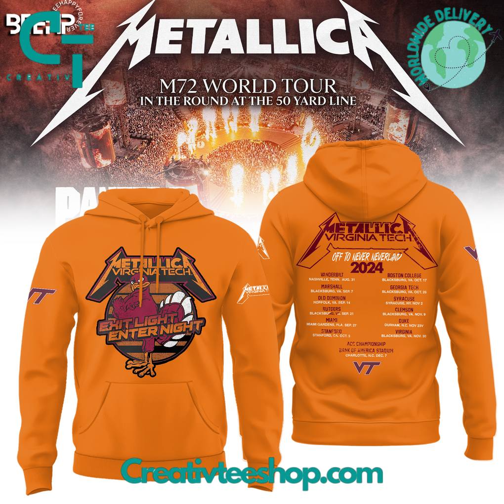 Virginia Tech Hokies x Metallica M-72 World Tour Special Hoodie