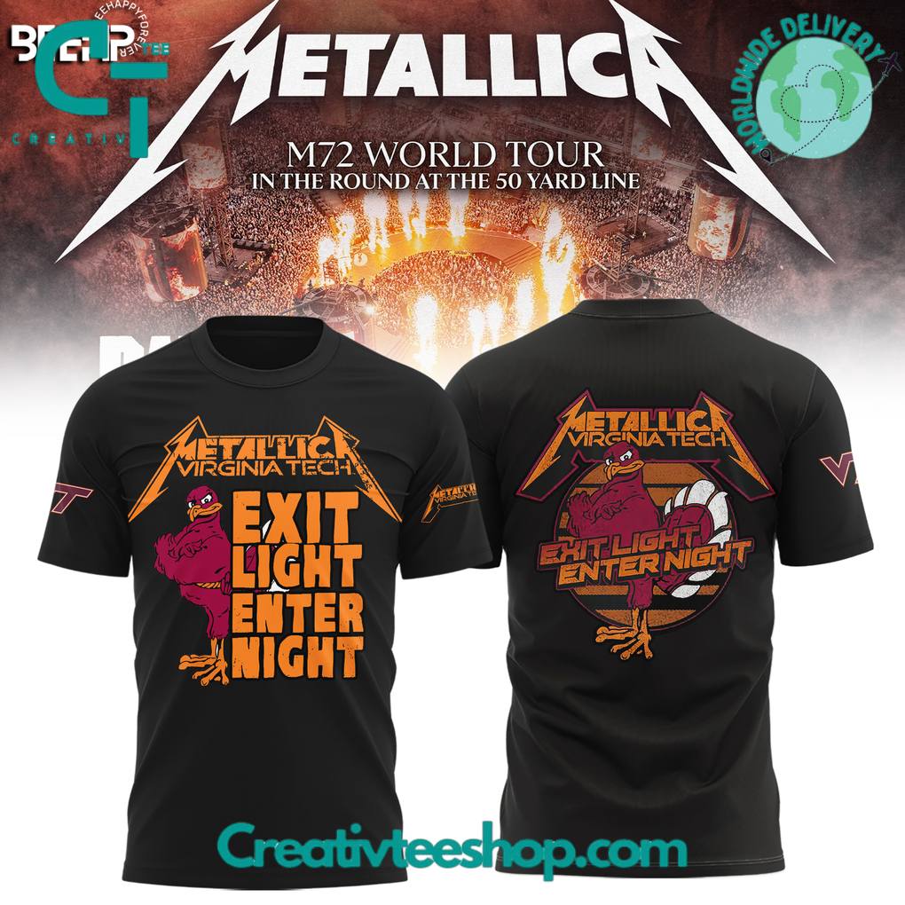 Virginia Tech Hokies x Metallica M-72 World Tour Special Tee