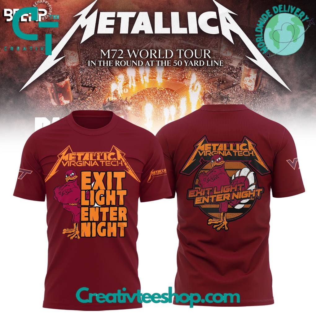 Virginia Tech Hokies x Metallica M-72 World Tour Special Tee