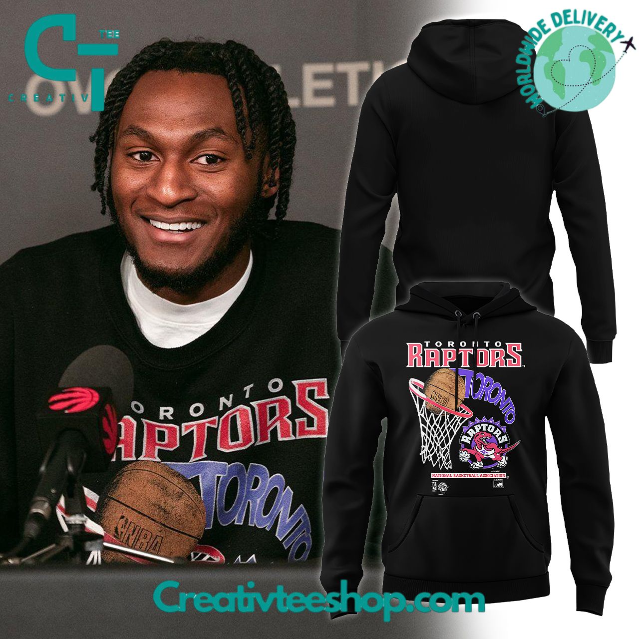 WAVES Canada 1994 TORONTO RAPTORS NBA Vintage Special Hoodie