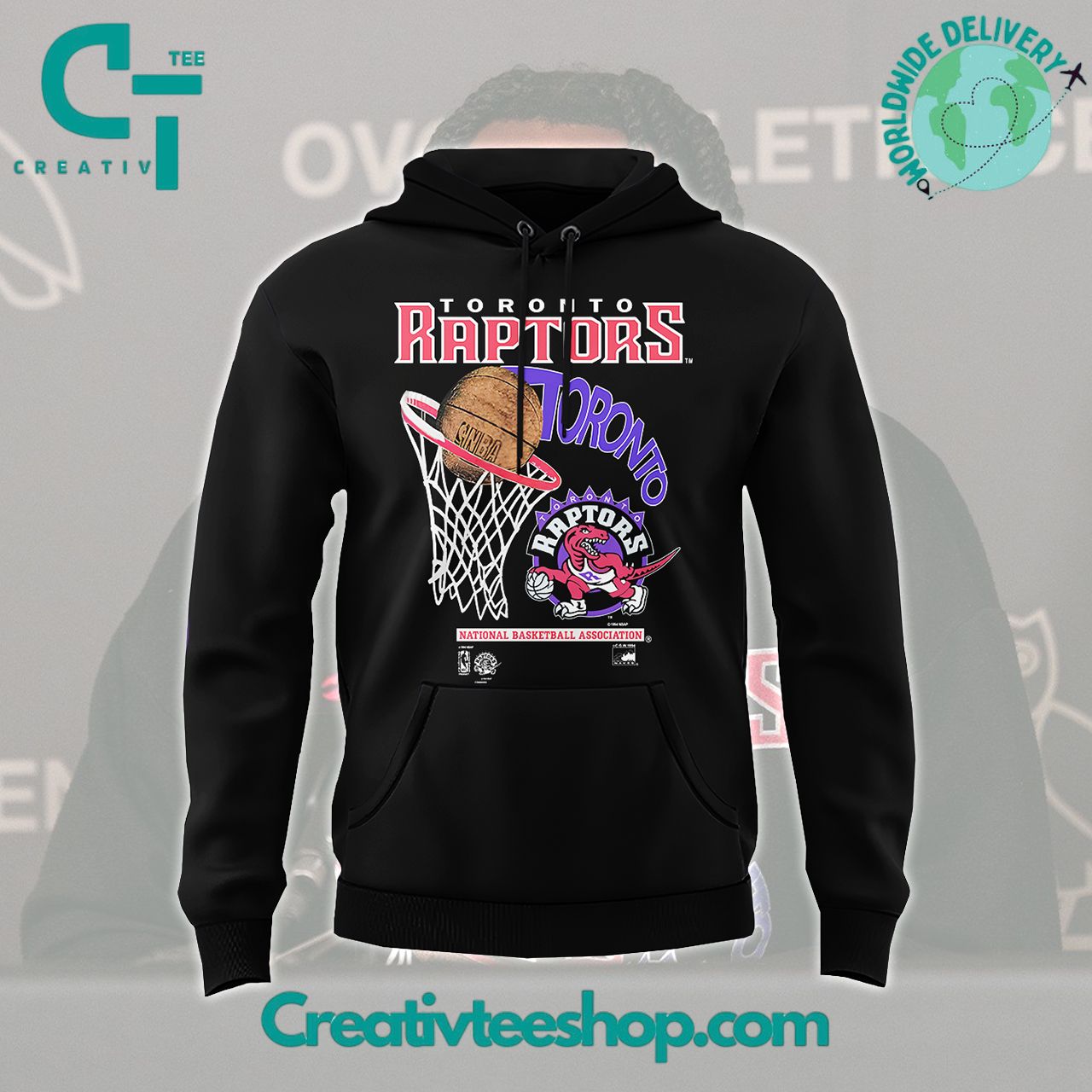 WAVES Canada 1994 TORONTO RAPTORS NBA Vintage Special Hoodie