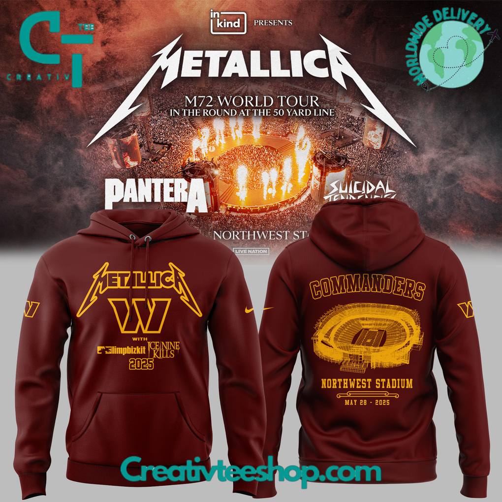 Washington Commanders x Metallica M-72 World Tour Special Hoodie