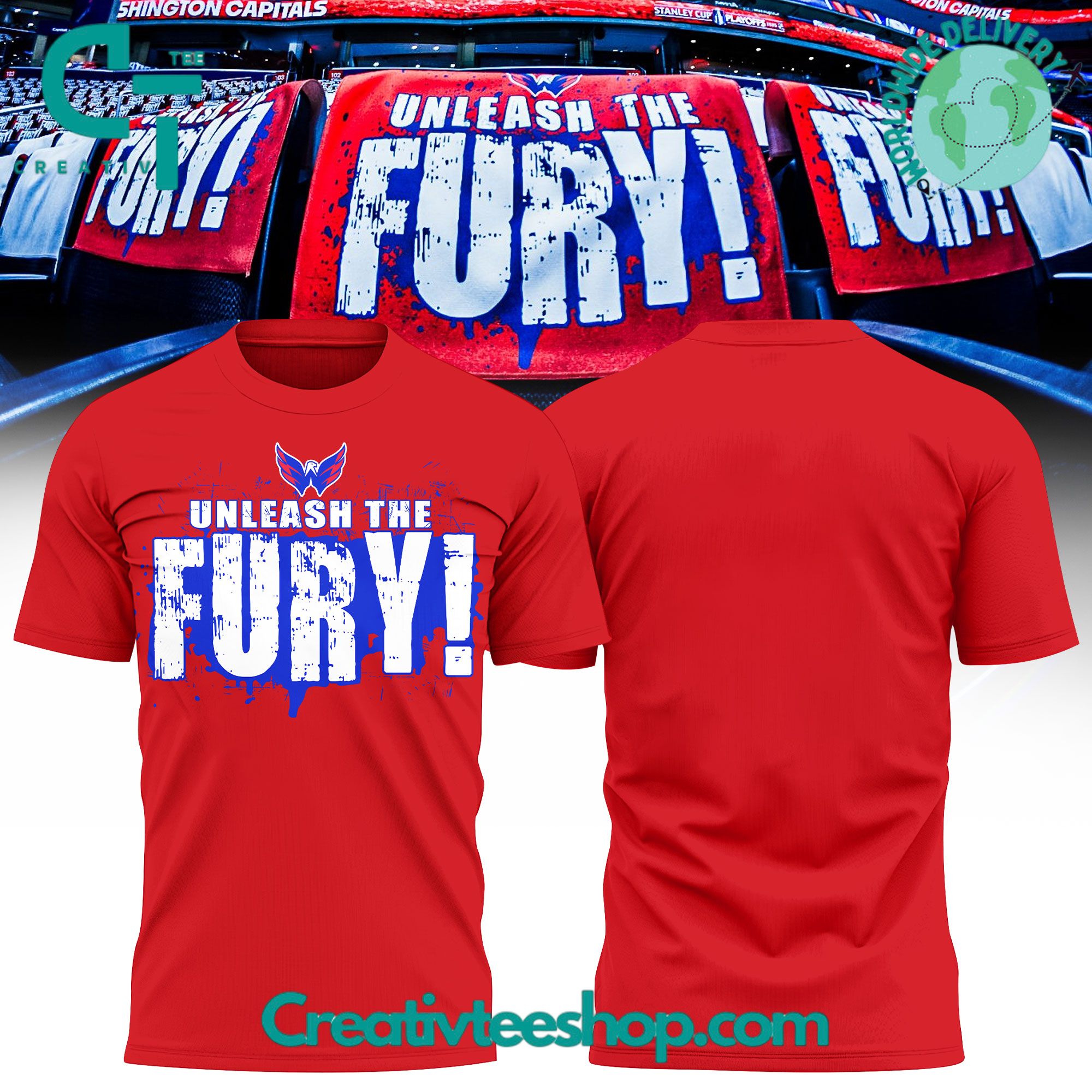 Washington Capitals “Unleash the Furry” Special Red Tee