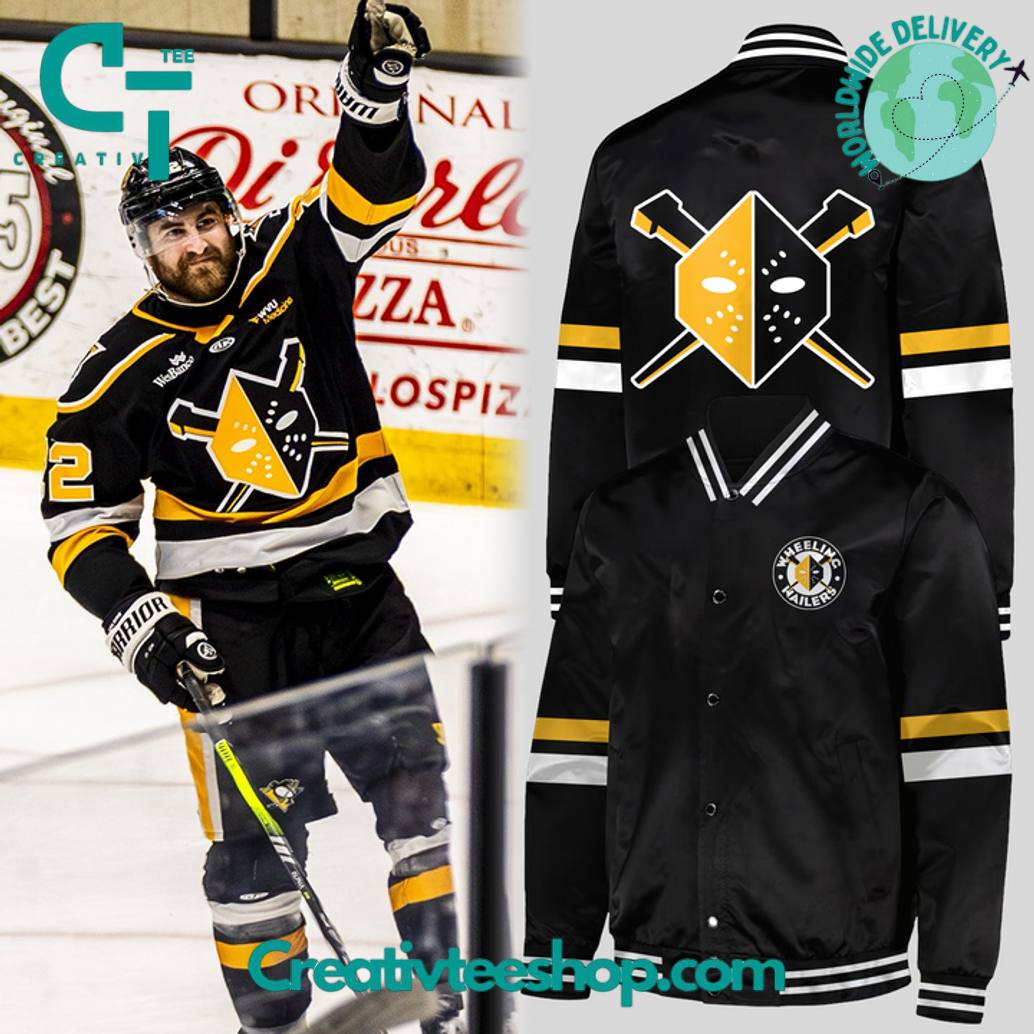 Wheeling Nailers Special New 2025 Black Bomber Jacket