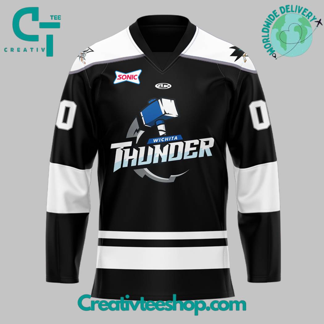 Wichita Thunder Special New 2025 Personalized Hockey Jersey – Black