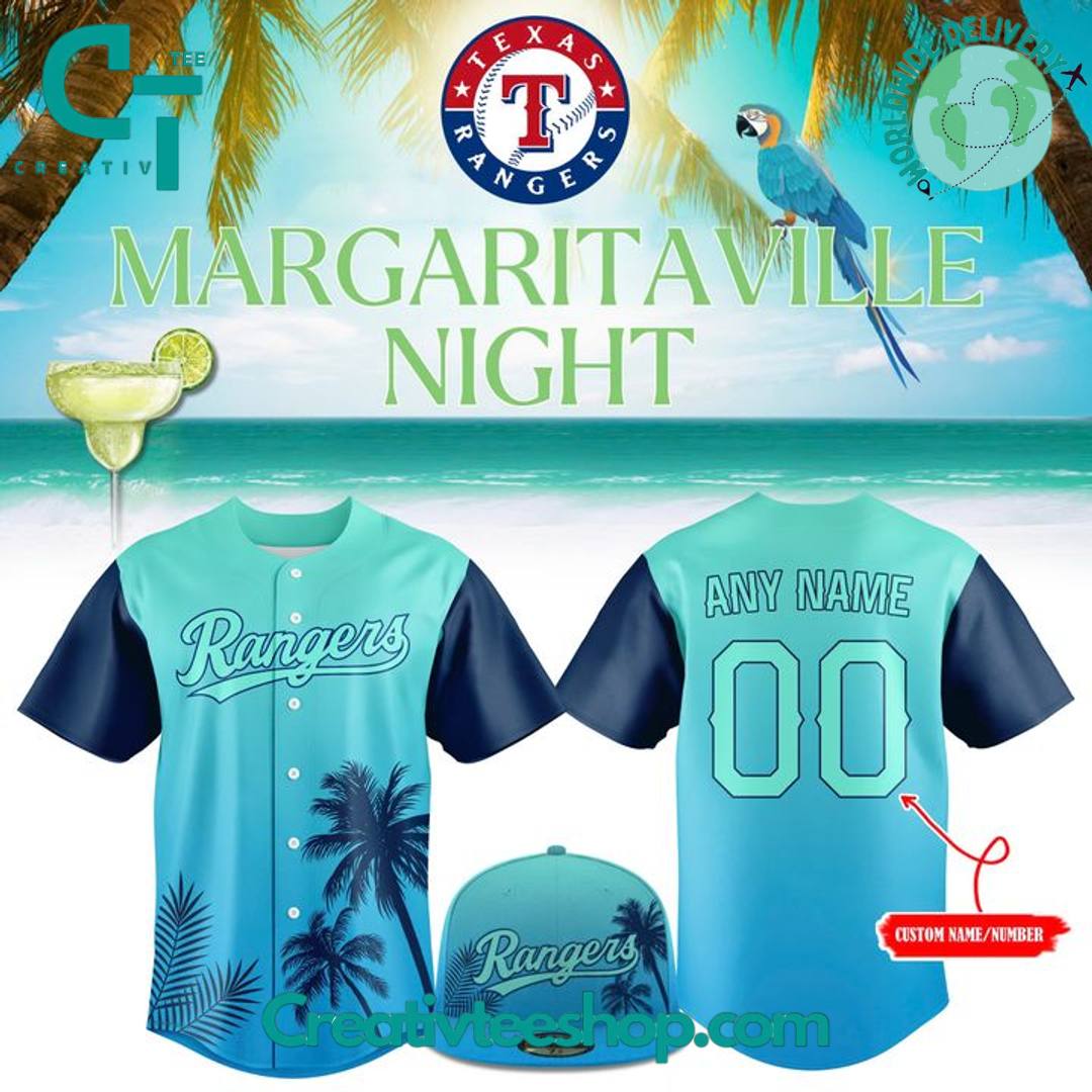 Texas Rangers Margaritaville Night Personalized Baseball Jersey