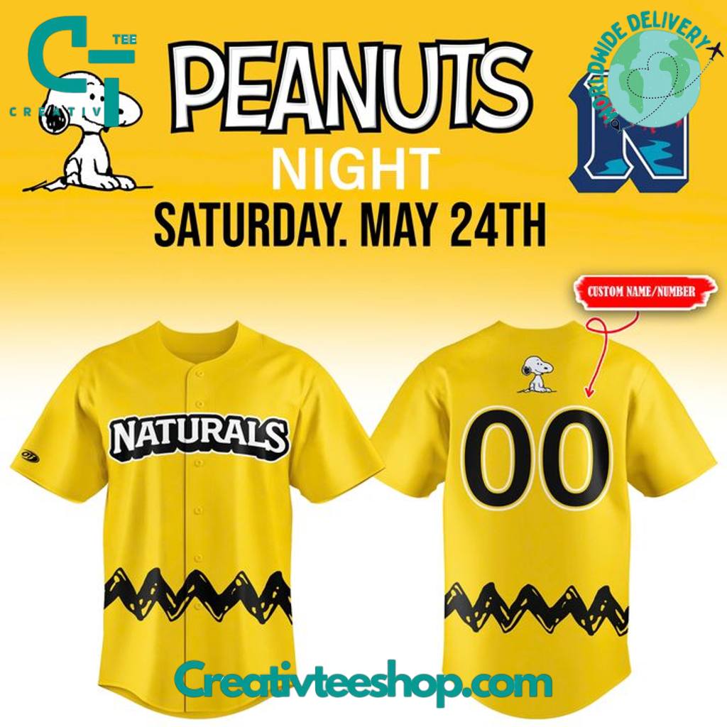 Northwest Arkansas Naturals Peanuts Night Personalized Baseball Jersey