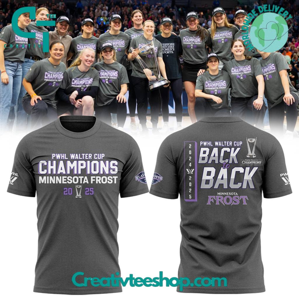 Minnesota Frost Back-to-Back Champions WALTER CUP 2025 Special Grey Tee