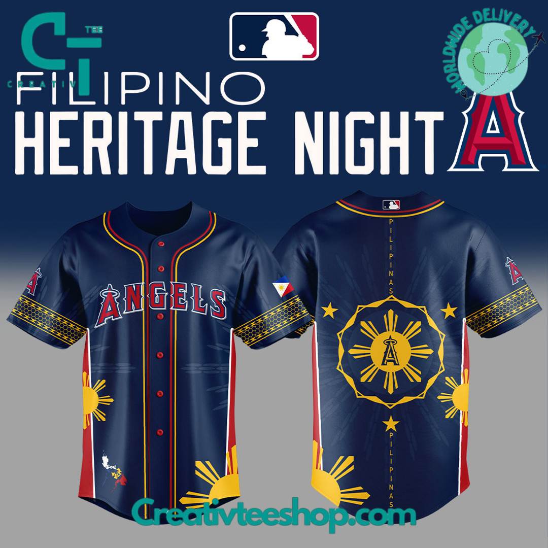 Los Angeles Angels Filipino Heritage Night Special Navy Baseball Jersey
