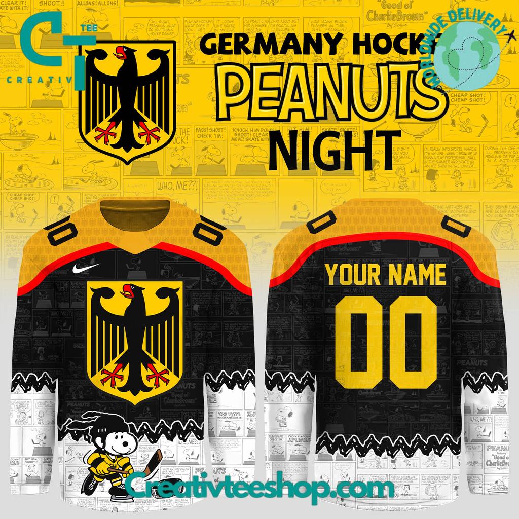 Germany Hockey x Peanuts Night Personalized Hockey Jersey