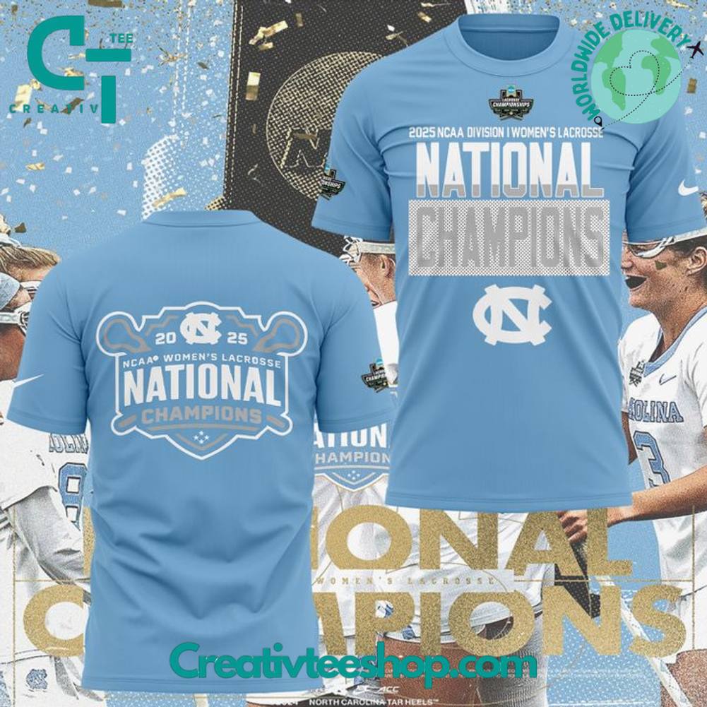North Carolina Tar Heels 2025 NCAA Women’s Lacrosse National Champions Tee