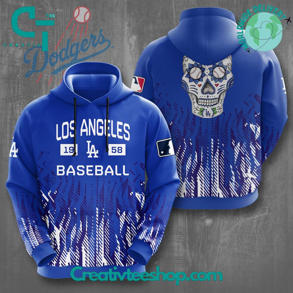 Los Angeles Dodgers 1958 Blue Fire Special Hoodie