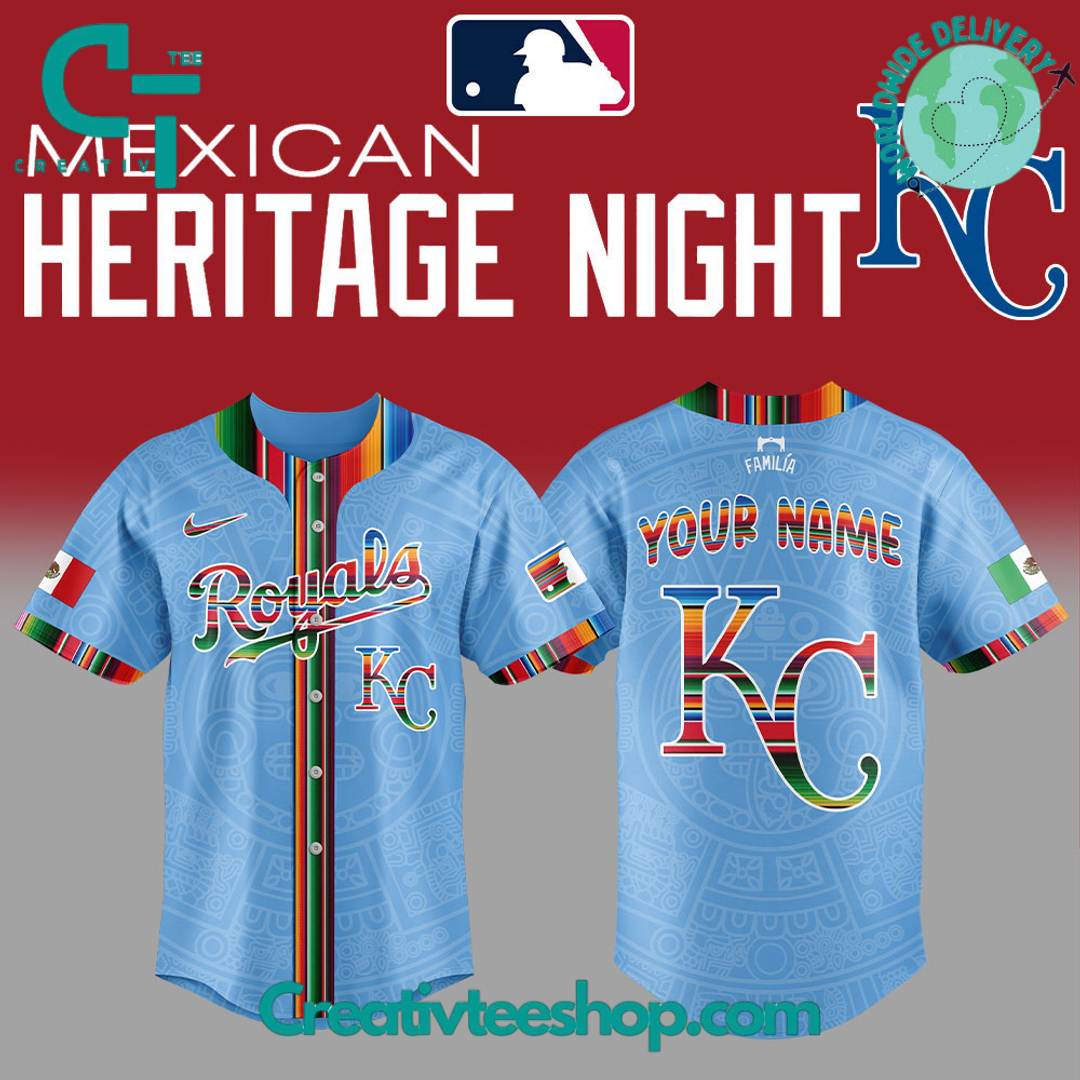 Kansas City Royals Mexican Heritage Night Personalized Baseball Jersey
