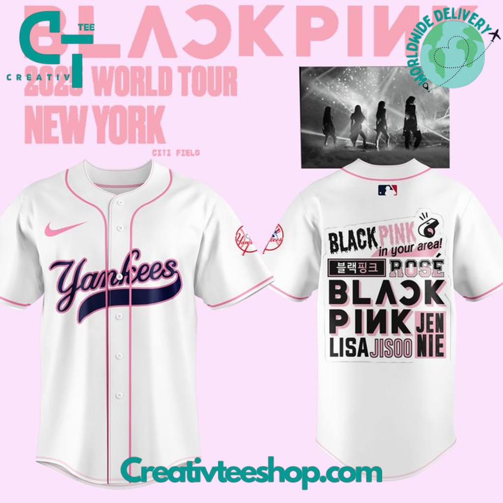 New York Yankees x Blackpink 2025 World Tour Special White Baseball Jersey